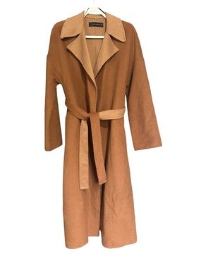 Zara Tan Camel-Colored Wool Blend Coat